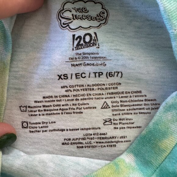 Bart Simpson Funky Fresh Beats Tie Dye T-Shirt Kids XS (6/7) | The Simpsons - Picture 4 of 6